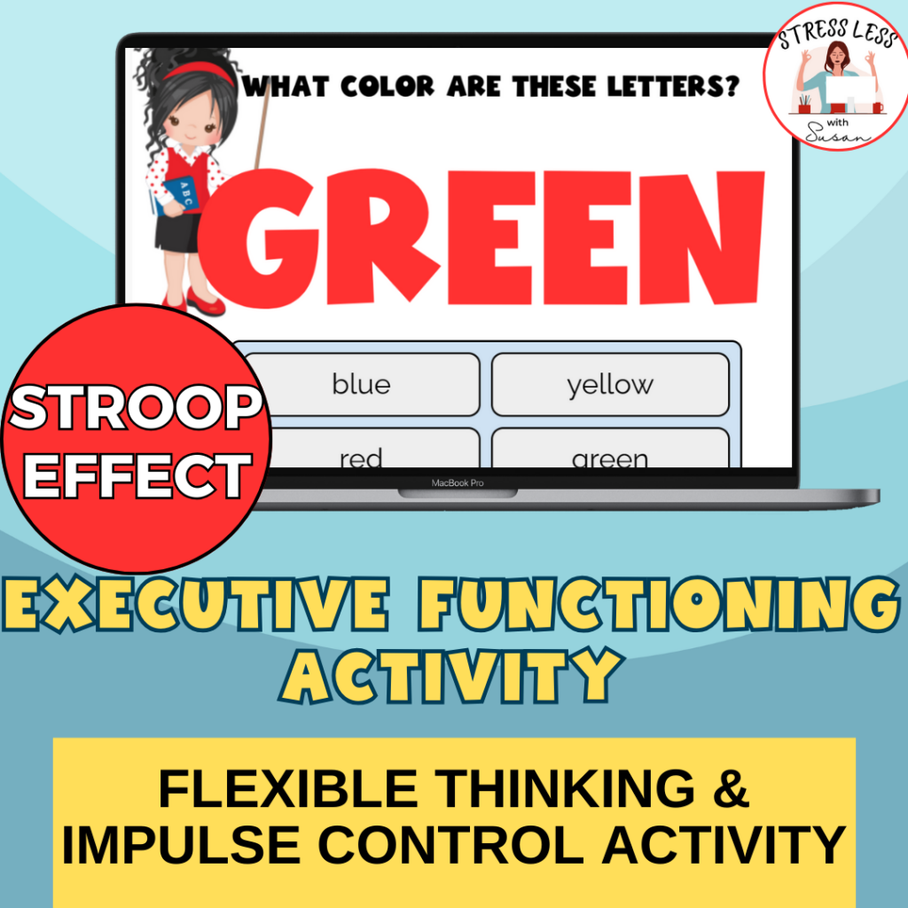 Stroop Effect game for mental flexibility selective attention and impulse control