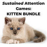 Sustained attention games BUNDLE featuring kittens with background purring sound